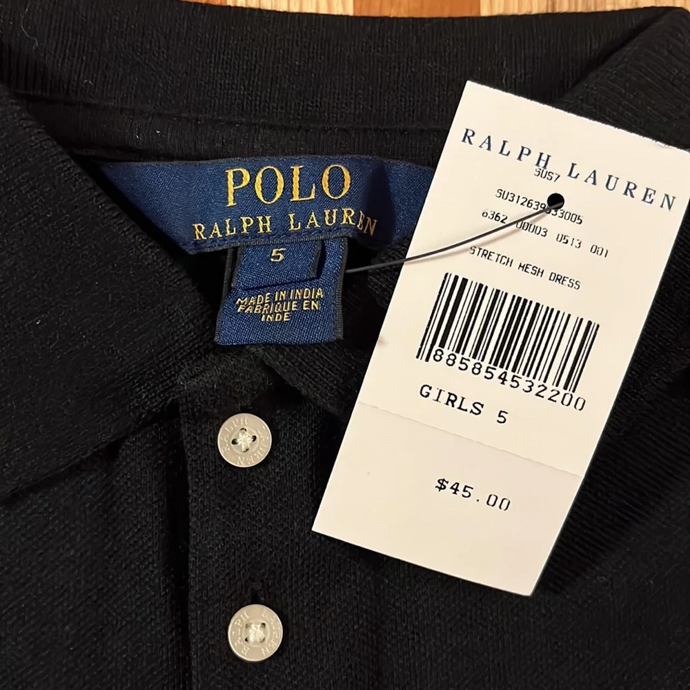 Polo Girls Black Dress Size 5 NEW - Picture 2 of 7